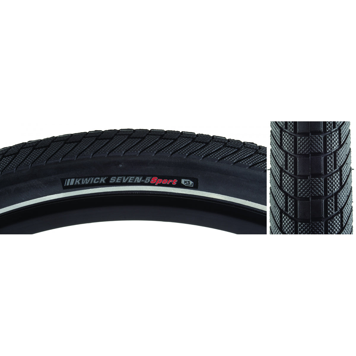 Tire Ken Kwick Seven.5 Sport 27.5X1.75 Black/Bk/Ref Src/Ks/60 Wire 85Psi