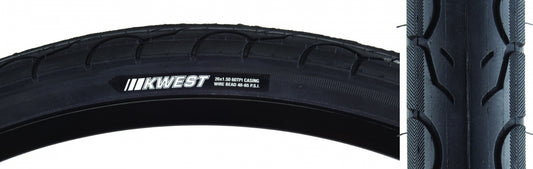 Tire Ken Kwest 26X1.5 Black/Bk Src/60 Wire 65Psi