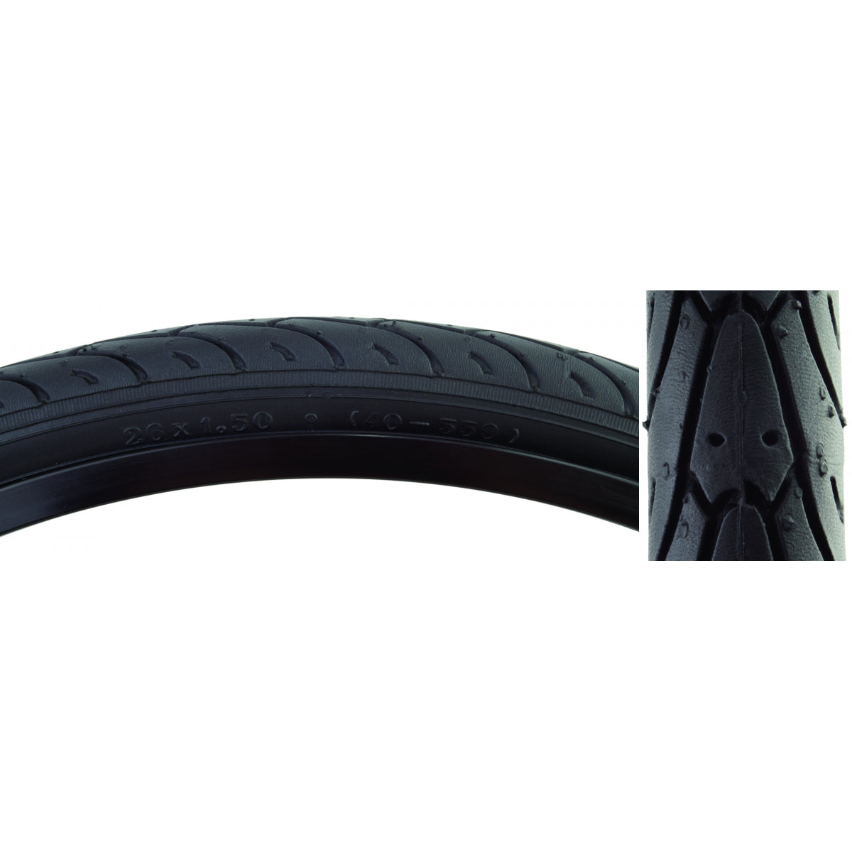 Tire Sunlite 26X1.5 Black/Bk City Slick Ii Fold-Cb/30 85Psi