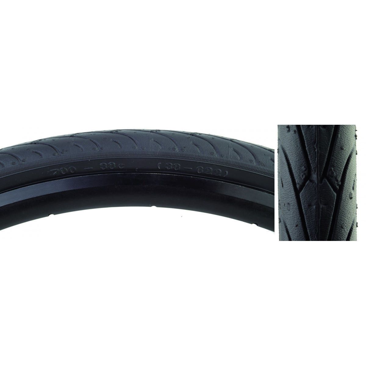 Tire Sunlite 700X38 Black/Bk City Slick Ii Fold-Cb/30 85Psi