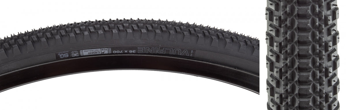 Tire Wtb Vulpine 700X36 Black/Bk Light Fr Tcs/120/Dna/Sg2 Fold