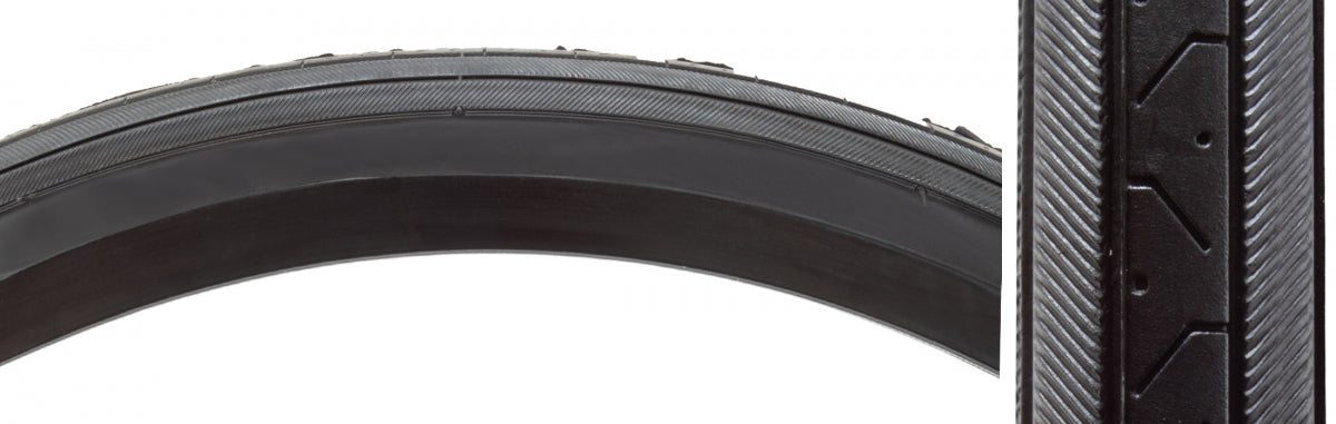 Tire Sunlite Utilit 27X1-1/4 Black/Bk Rd Raised Ctr H424 75Psi Wire