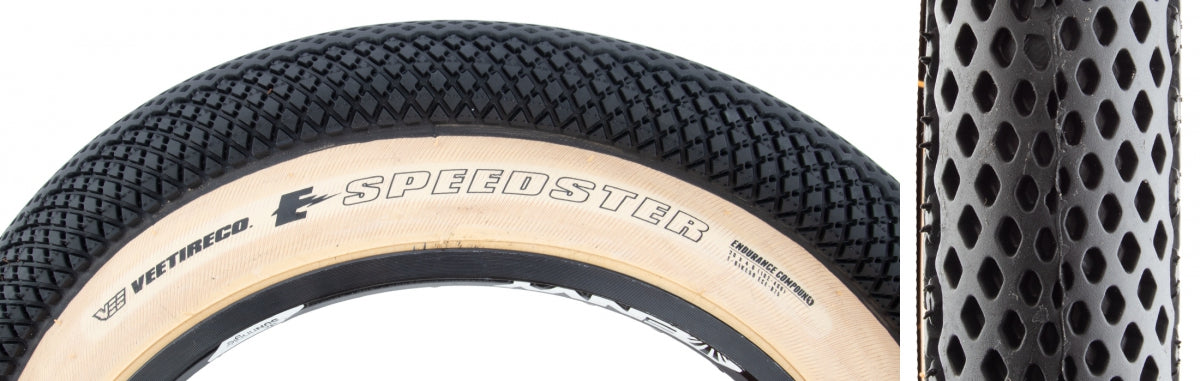Tire Vee Speedster 20X4.0 Black/Tan Wire/26 Enduro/Over Ride E50