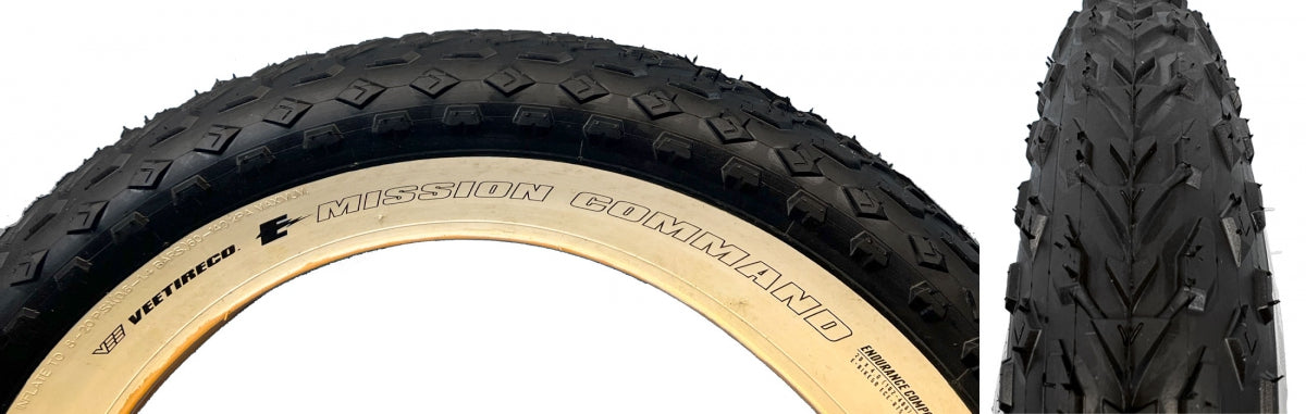 Tire Vee Mission Command 20X4.0 Black/Tan Wire/26 Enduro/Over Ride E50