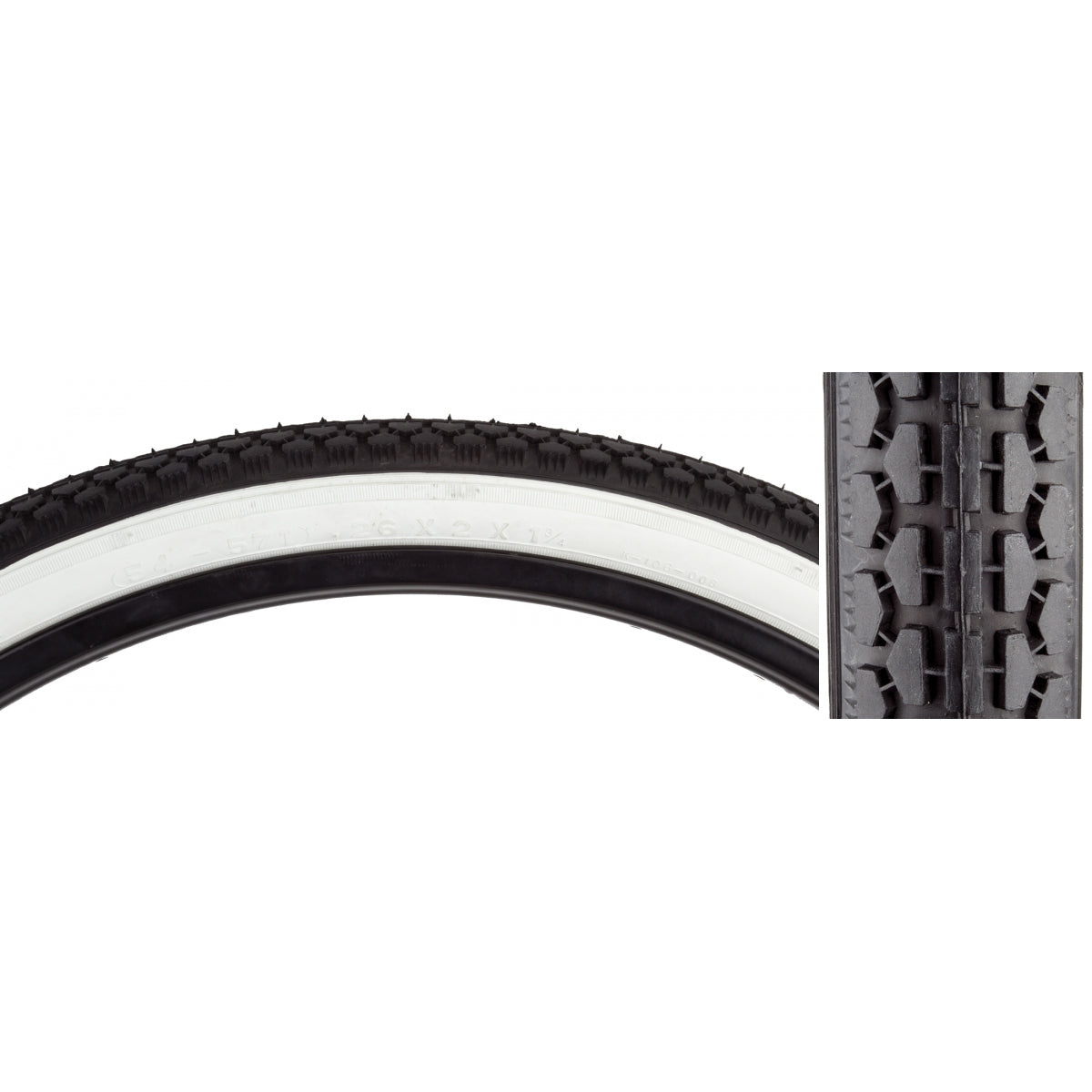 Tire Sunlite 26X2X1-3/4 S7 Black/Wh Classick 107 Wire