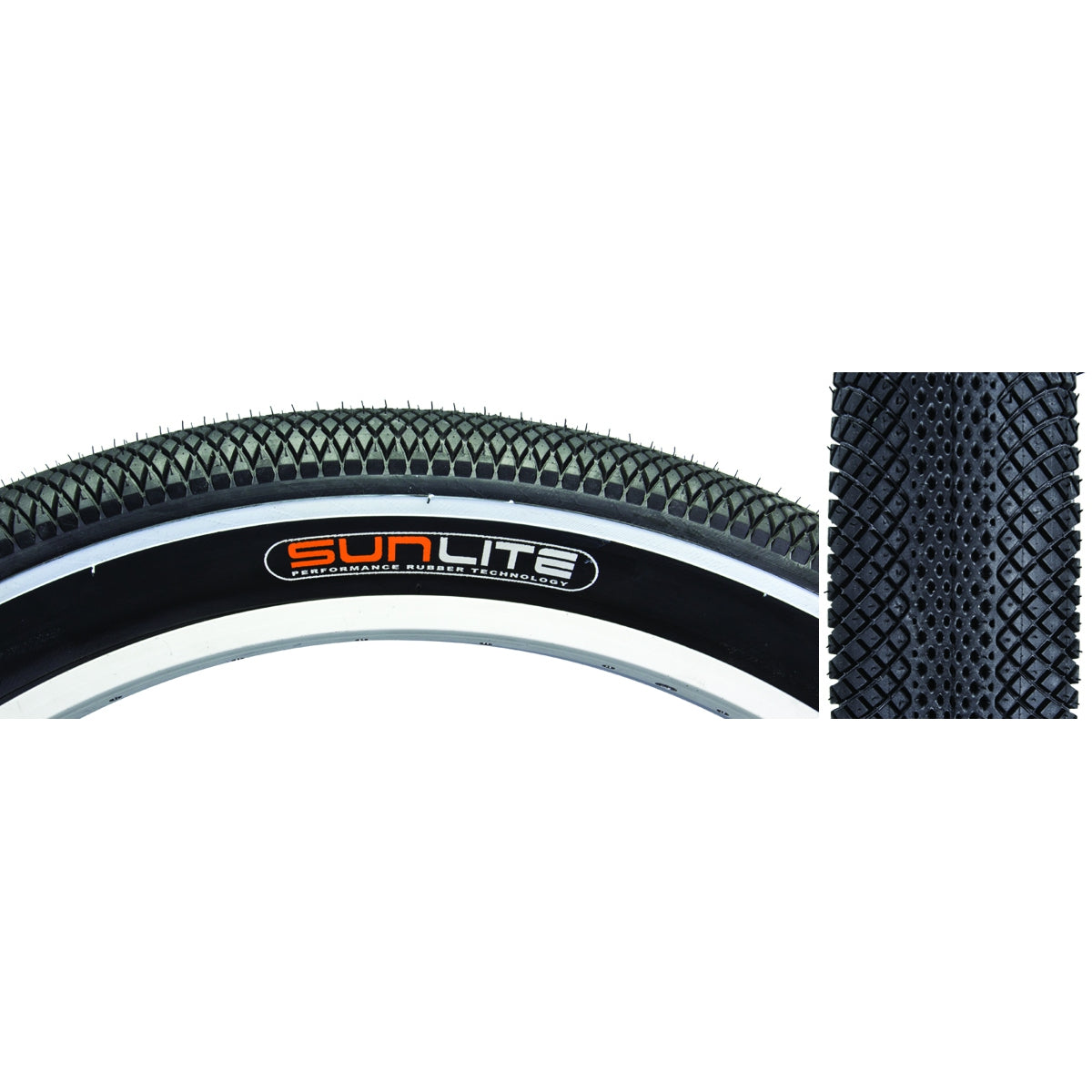 Tire Sunlite 26X3.5 Black/Bk Wire Wh-Stripe Baja