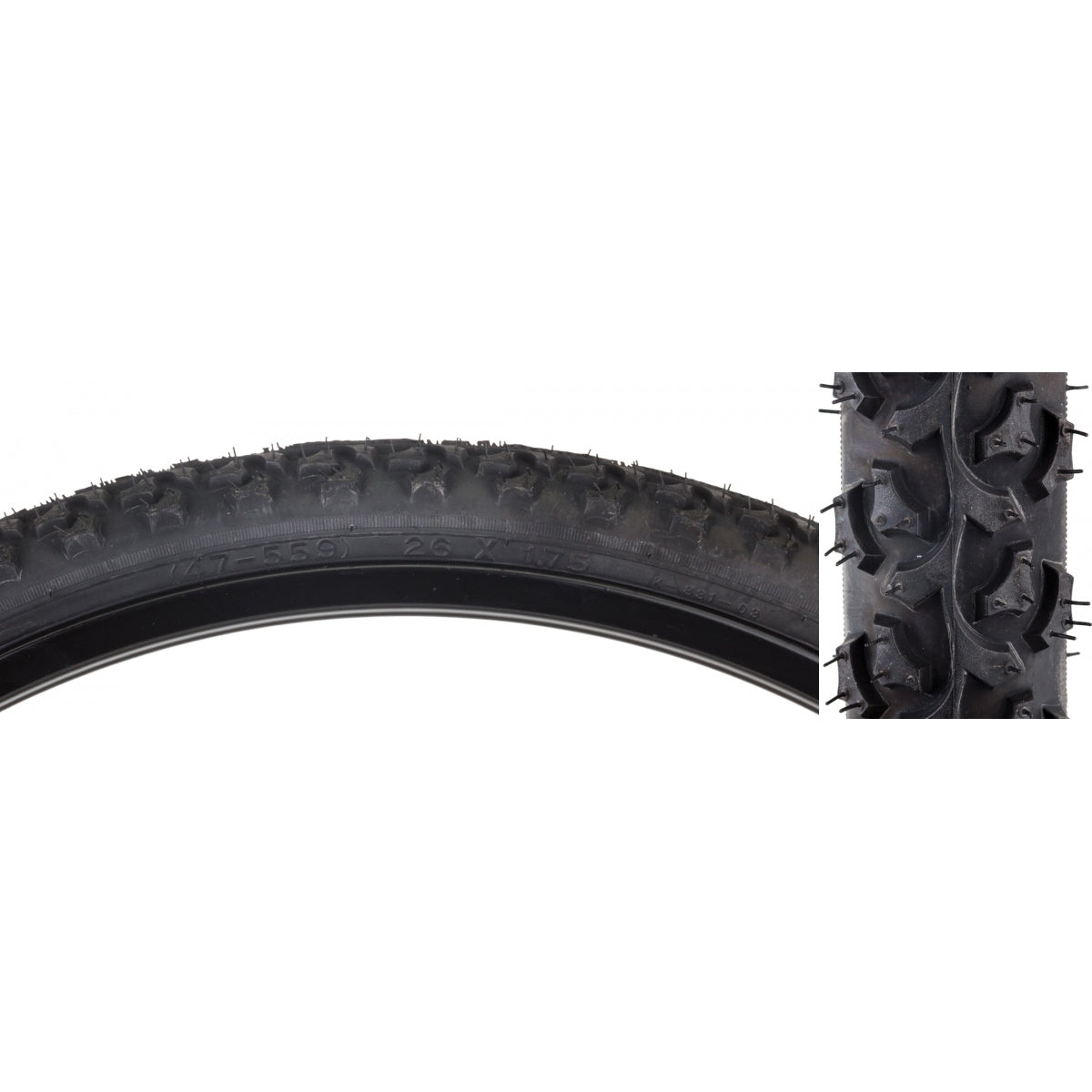 Tire Sunlite 26X1.75 Black/Bk Alphabite K831 Wire