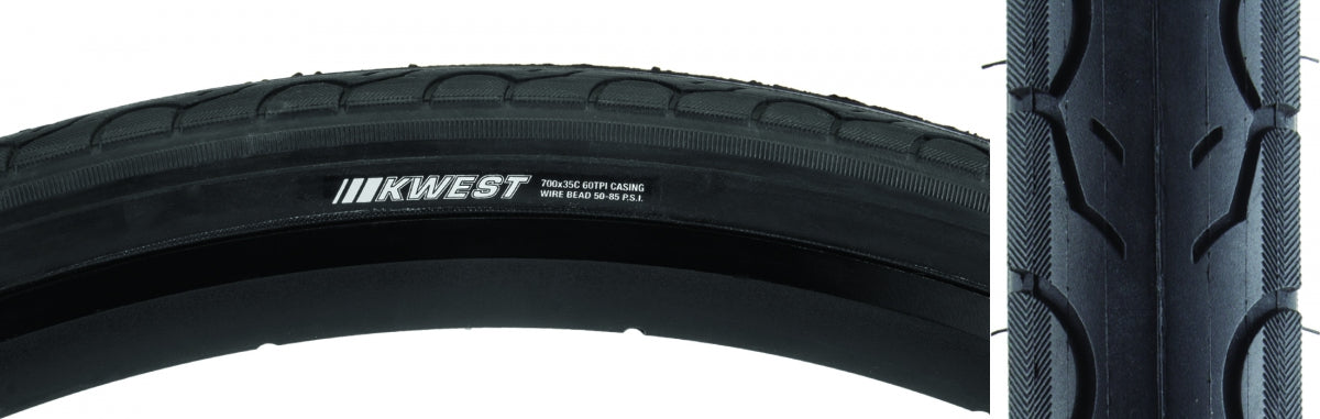 Tire Ken Kwest 700X35 Black/Bk Src/60 Wire 85Psi