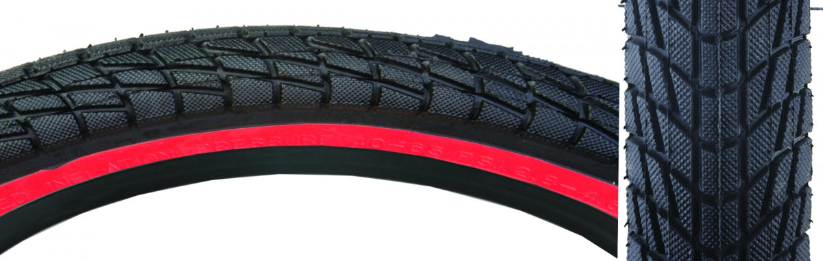 Tire Sunlite 20X1.95 Black/Rd Kontact K841 Wire