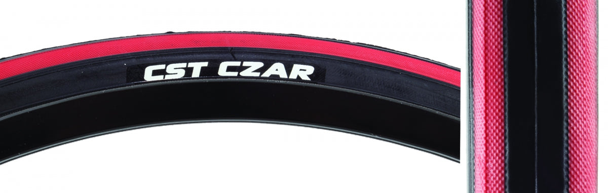 Tire Cstp Czar 700X25 Black/Rd 120Lb Wire