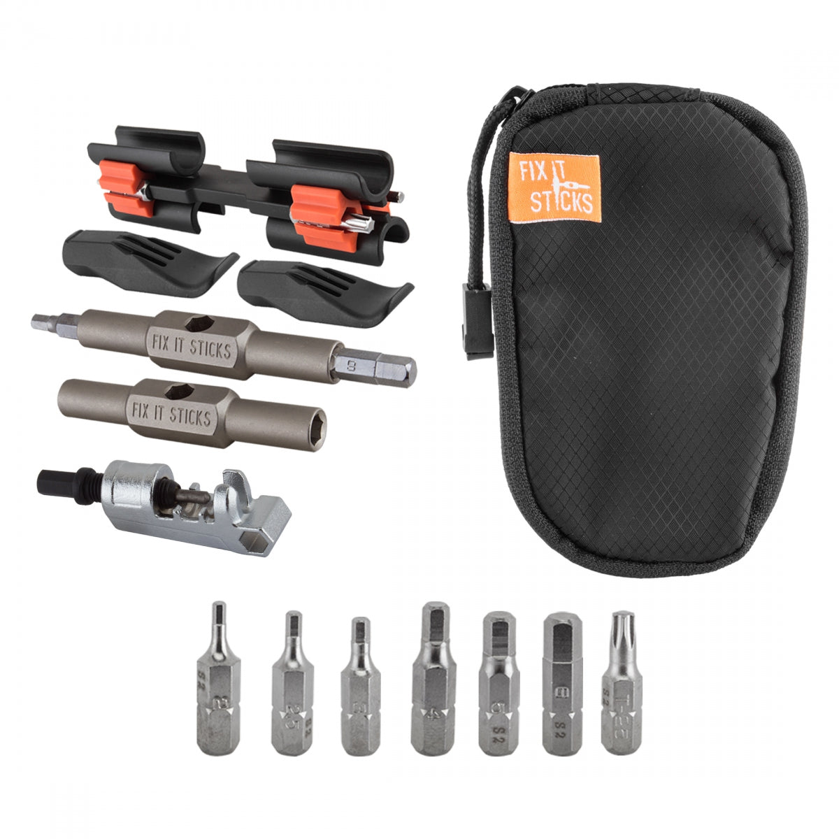 Tool Multi Fixit Sticks Replaceable Mountain Kit Bracket/8-Bits/Tire-Levers/Chain-Breaker/Case