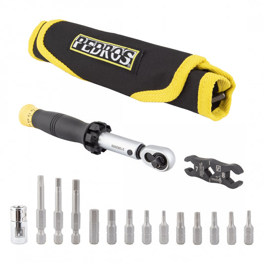 Tool Torque Wrench Pedros Demi Ii Set 1/4In 3-15Nm W/Bits&Adapters