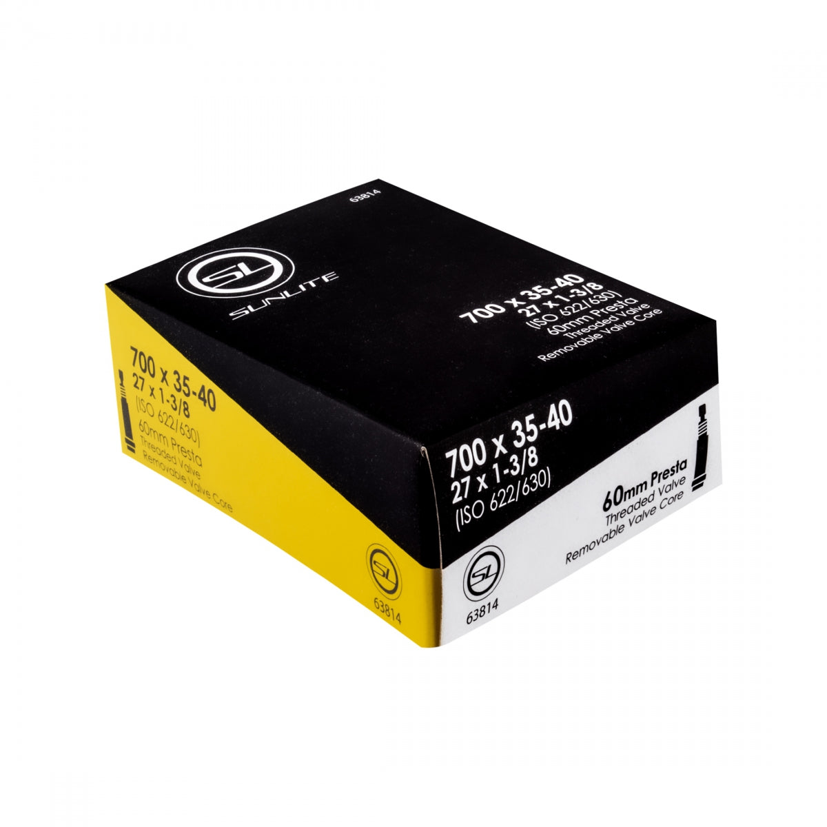 Inner Tube Sunlite 700x35-40 PV 60mm Threaded Stem, Removable Core (27X1-3/8)