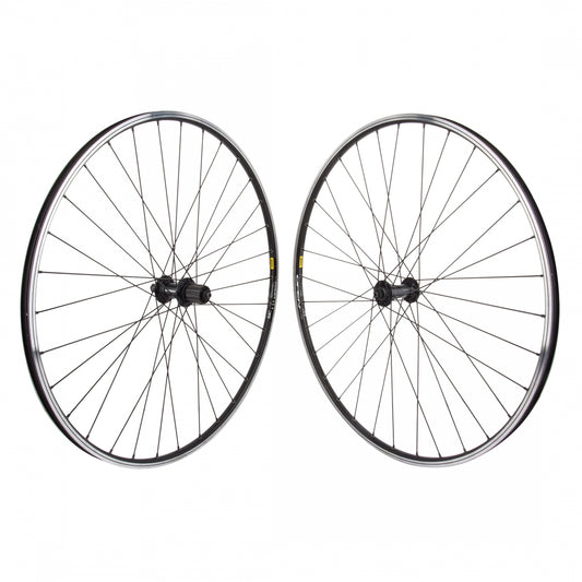 Wheel Master 700C Alloy Road Double Wall Wheelset, 622x15, Mavic Open Elite Black Machined Side Wall Rim, 32H, Shimano RS400 Black Hub, 8-11sp Cassette, 100, 130mm O.L.D., DT Swiss 2.0 Black Spokes