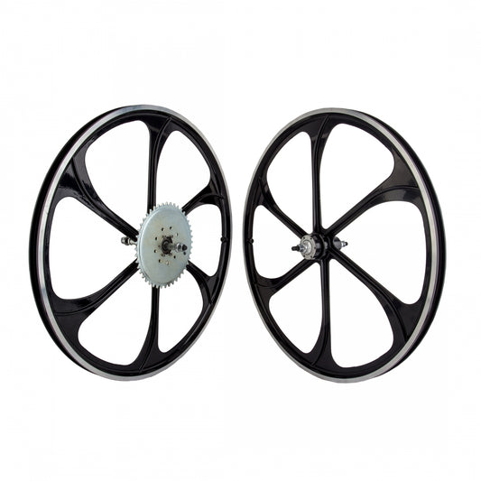 Wheel Master 26"x1.5 Motorbike Mag Wheels with Fixed 44T Cog, Alloy, 559x27, Black