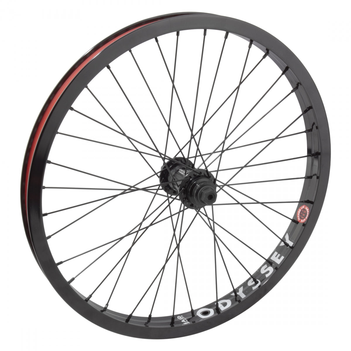 Odyssey 20" Front Wheel,Â Hazard Lite Black Rim,Â Vandero Pro Black Hub, 36H, B/O 3/8 Axle