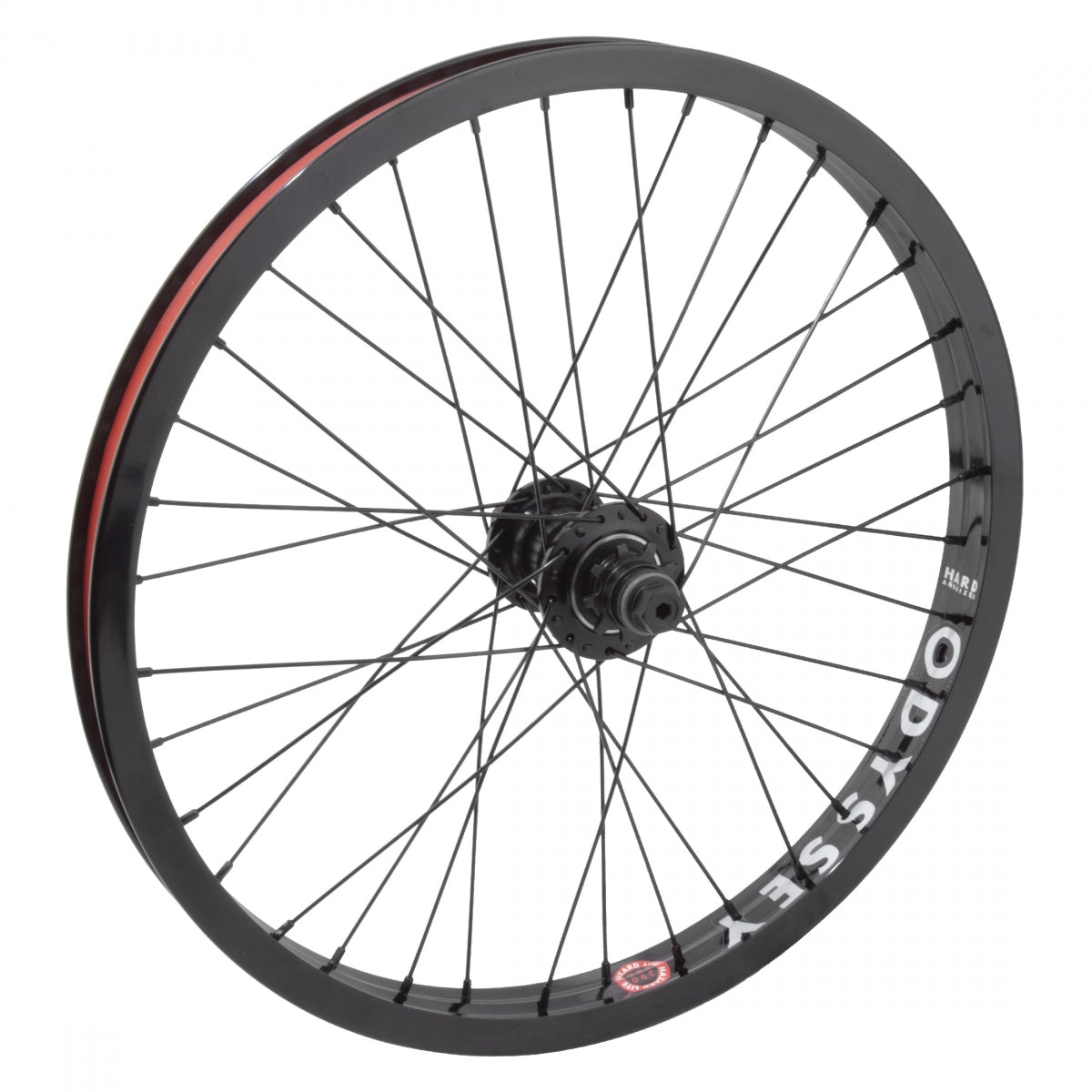 Odyssey Freecoaster Rear Wheel, Hazard Lite Black Rim, 36H, Clutch v2 Black Hub, 1sp Gears w9T Driver, B/O 14mm RHD Axle