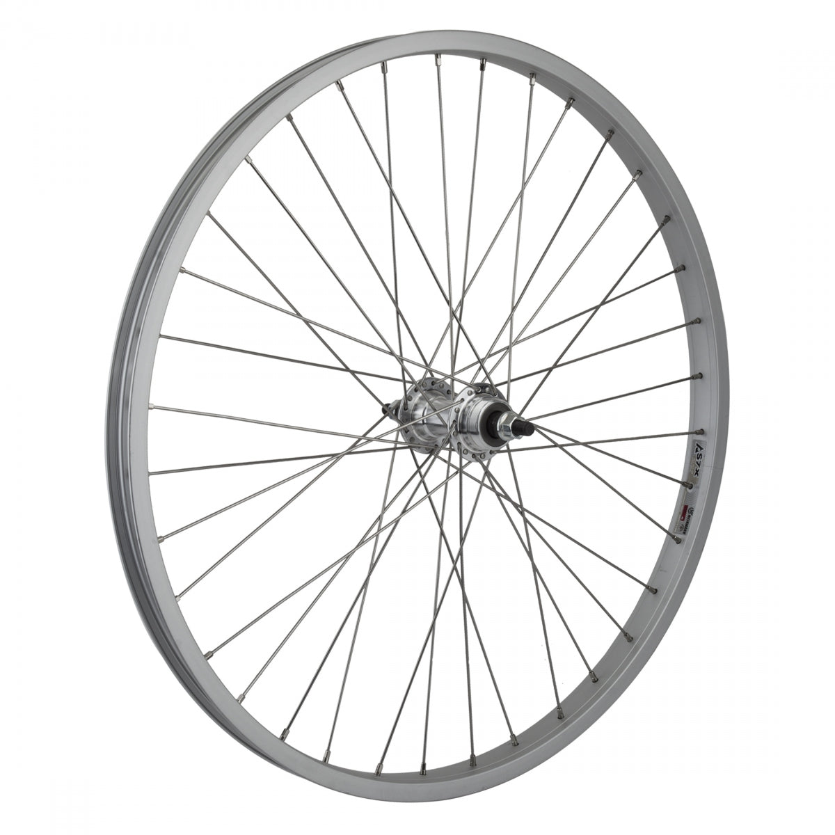 Weinmann As7X Rear Wheel 24" X 1.75" Silver 36 Spoke Single Speed Freewheel 3/8 Bolt On Axle