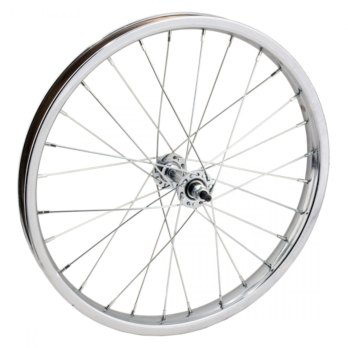 WheelMaster 18" x 1.75 Front Bicycle Wheel, 28H, Steel, Bolt On, Silver