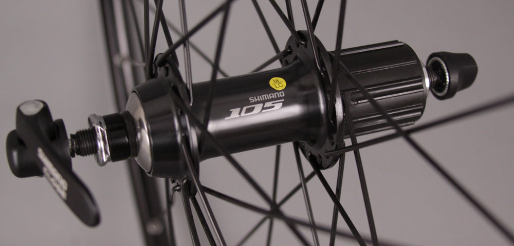 Mavic Open Pro Black Rims Shimano 105 Hubs Road Bike Wheelset