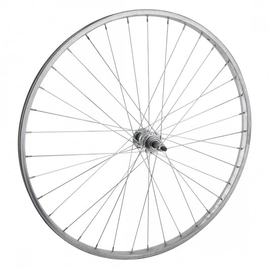 Wheel Master Rear Bicycle Wheel 26 x 1 3/8 36H, Steel, Bolt On, Silver, 5/6 Sp Freewheel