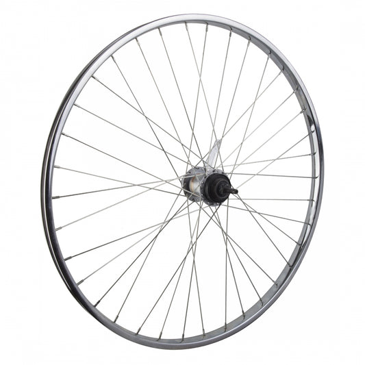 WheelMaster 26" Touring Rear Wheel, Steel Rim, 36H, 3-Speed Coaster Hub, Chrome Plated/Silver