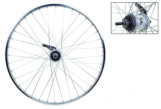 Wheel Master Rear Bicycle Wheel 26 x 1 3/8 36H, Steel, Bolt On, Silver