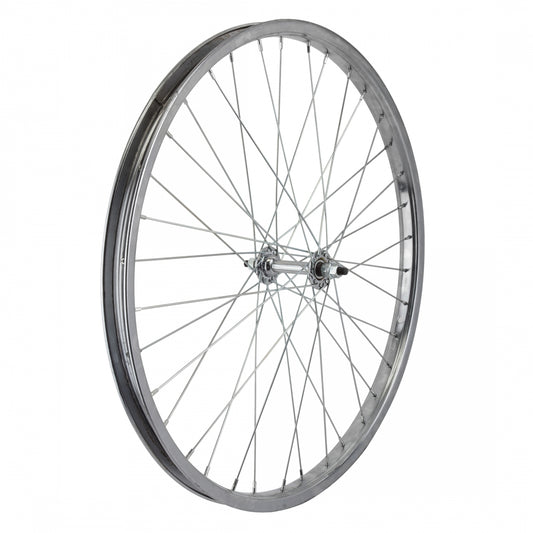 WheelMaster Front Bicycle Wheel, 24 x 1.75 36H, Steel, Bolt On, Silver