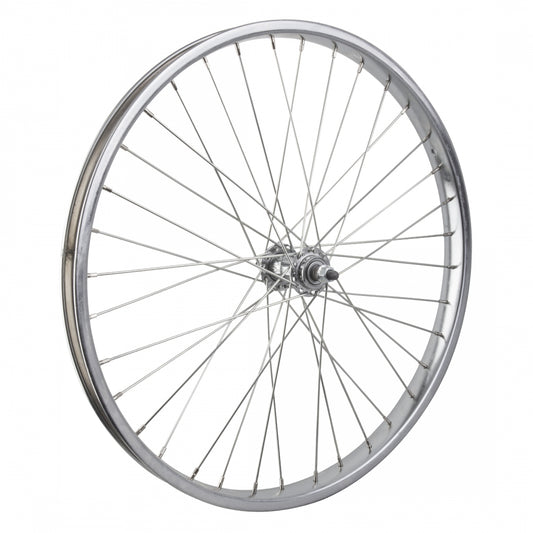 WheelMaster Front Bicycle Wheel, 24 x 2.125 36H, Steel, Bolt On, Silver