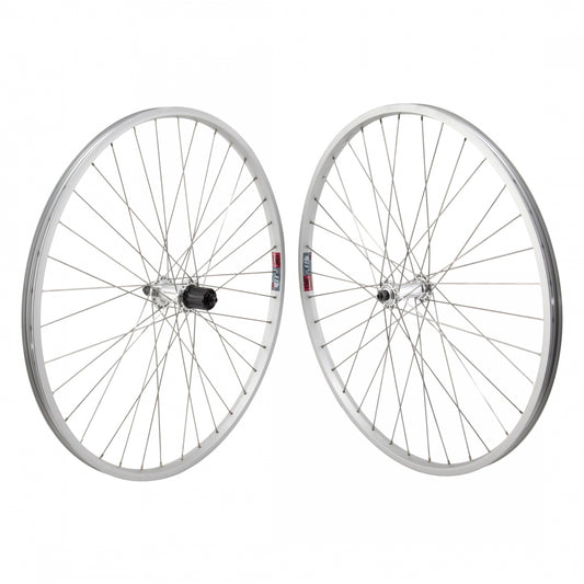 Weinmann 519 26" MTB Mountain Bike Wheelset Silver 36 Spoke Quick Release Shimano HG Freehub