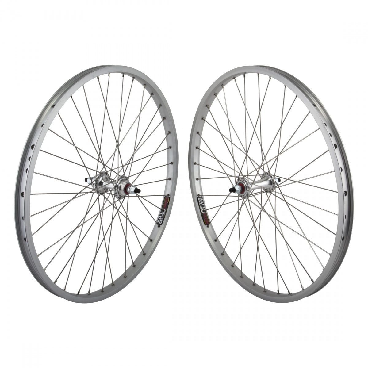 WheelMaster Front And Rear Bicycle Wheel Set, 24 x 1.75 36H, Sun Ryno-lite, Bolt On, Silver