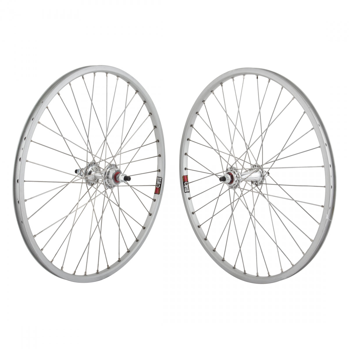WheelMaster Front And Rear Bicycle Wheel Set, 20 x 1-1/8 36H, Sun M13-II, Bolt On, Silver