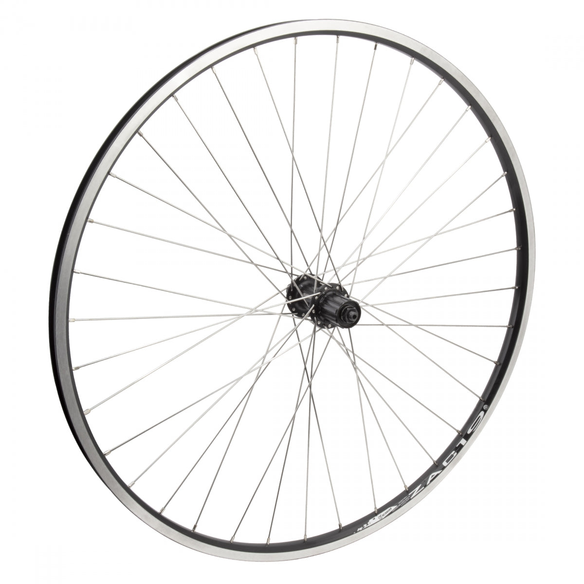 WheelMaster 700c Rear Wheel, Quick-Release, 36H, 8-Speed Cassette Hub, Black (MSW)/Black/Steel