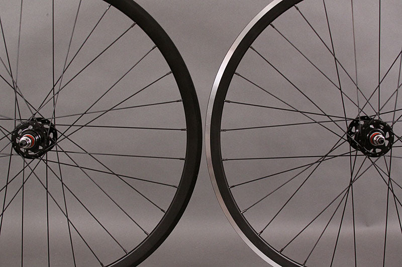 Velocity Deep V black rims fixed gear wheelset NMSW Rear - MSW front f ...