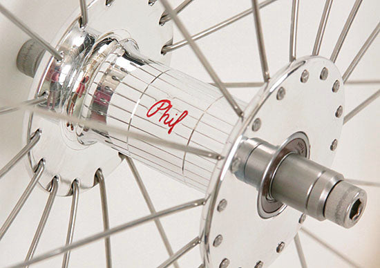 Phil Wood Hubs Velocity Deep V Silver Fixed gear Track Wheelset
