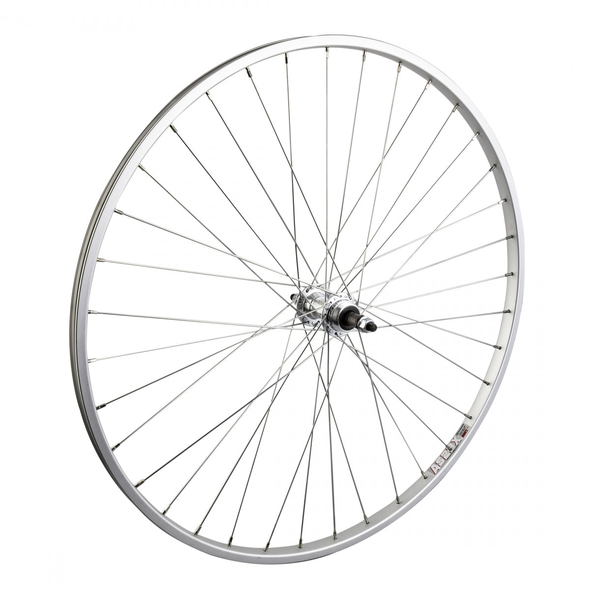 Wheel Master 700C Alloy Road Single Wall Rear Wheel, 622x17, Weinmann AS23X Silver Rim, 36H, Wheel Master AB-1000 Silver Hub, 5/6/7s FW Gears, B/O 3/8 Axle, 126mm O.L.D., 14g UCP Spokes