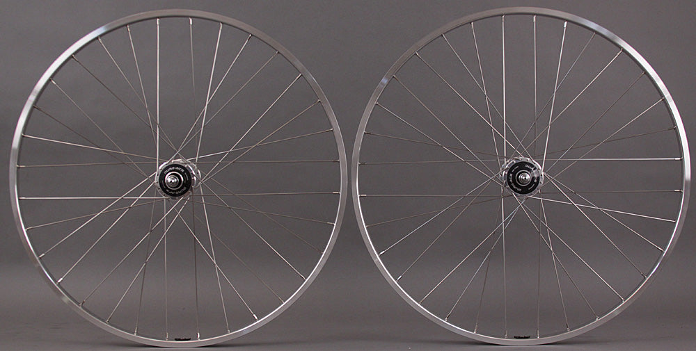 H + Plus Son TB14 Silver Dura Ace 7600 Track Hubs Wheelset
