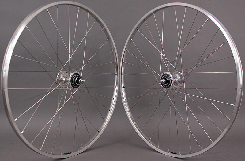H + Plus Son TB14 Silver Dura Ace 7600 Track Hubs Wheelset