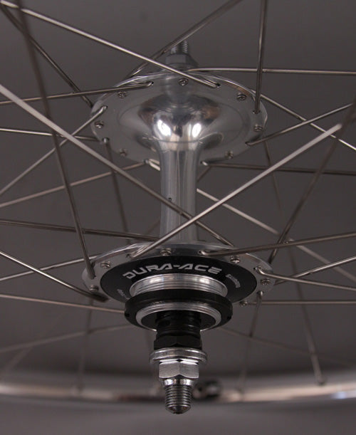 H + Plus Son TB14 Silver Dura Ace 7600 Track Hubs Wheelset 36h