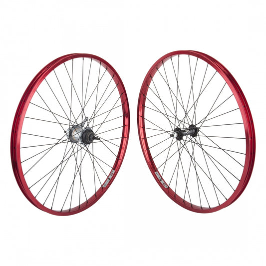 Wheelset 26 Inch 559X25 Wei As7X Red -Ano 36 Alloy Bo 3/8 Bk Nex 3Sp Coaster Brake 120Mm Dti2.0Bk W/Trim Kit & Shifter