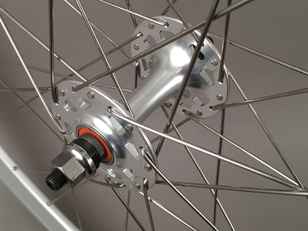 H Plus + Son SL42 Sandblasted Silver Fixed Gear Wheelset MSW 32H