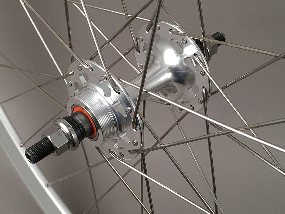H Plus + Son SL42 Sandblasted Silver Fixed Gear Wheelset MSW 32H