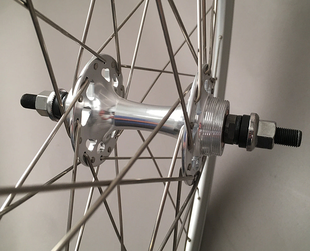 H Plus + Son SL42 Sandblasted Silver Fixed Gear Wheelset MSW 32H