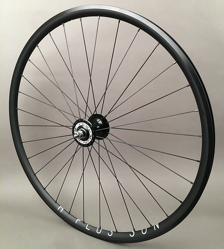 H Plus Son Archetype Black Rims Suzue ProMax Hubs Track Bike Fixed Gear Wheelset