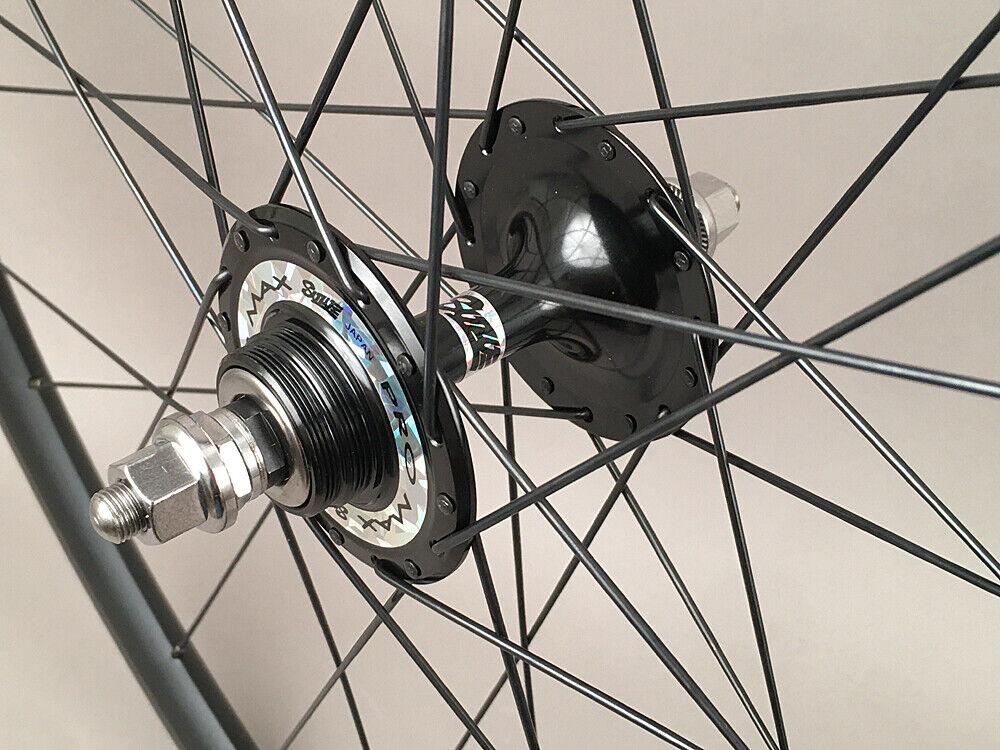 H Plus Son Archetype Black Rims Suzue ProMax Hubs Track Bike Fixed Gear Wheelset