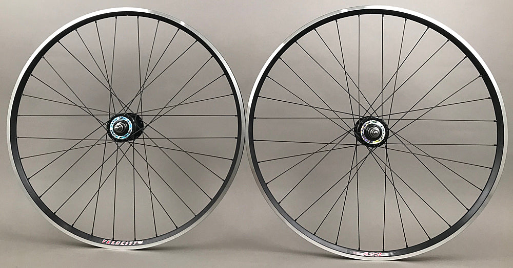Velocity A23 Black Suzue Hubs Single Speed Track Fixed Gear Wheelset