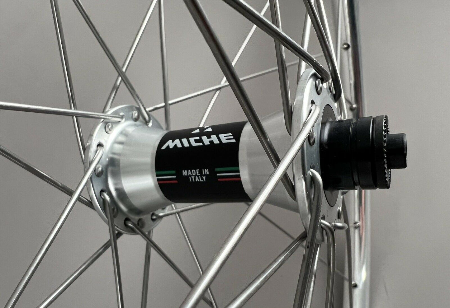 H Plus Son TB14 Polished Silver Rims Miche Hubs Road Bike Wheelset - choose freehub