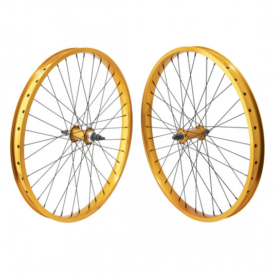 Wheelset 24X1.75 507X32 Se Bikes So Cal Flyer(22) Gold Nmsw 36 Single Speed Ff Loose 3/8 Gold 110Mm 14Gbk