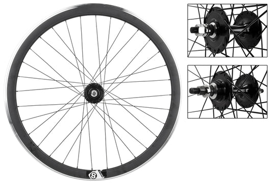 Origin8 Matte Blk 32h Track Bike Fixed Gear Aero Wheelset 42mm