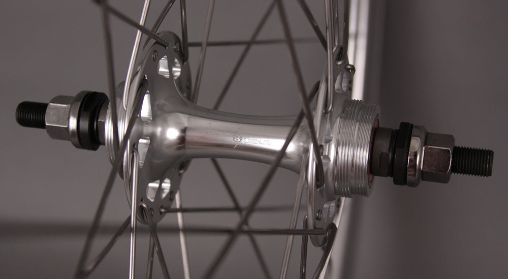 H Plus + Son SL42 POLISHED Silver Fixed Gear Wheelset MSW 32H